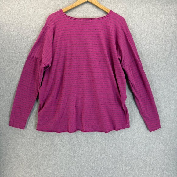 Cut Loose Purple Striped Two Tone Rosa‎ Boxy Pullover Long Sleeve Top One Size - Picture 7 of 14